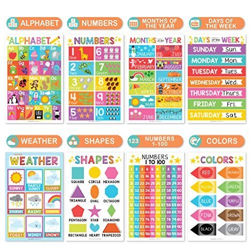 PreK Educational Posters | Set of 16 | Classroom Supplies
