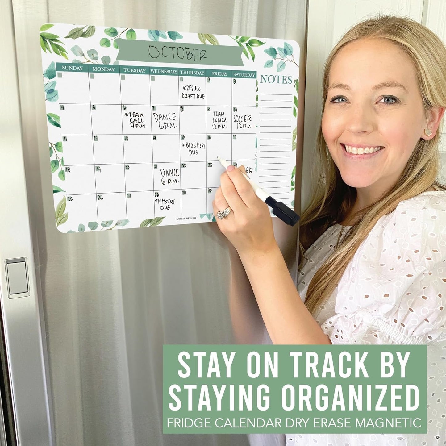 Geo Greenery 2 Magnetic Calendar | Dry-Erase | Calendars & Planners