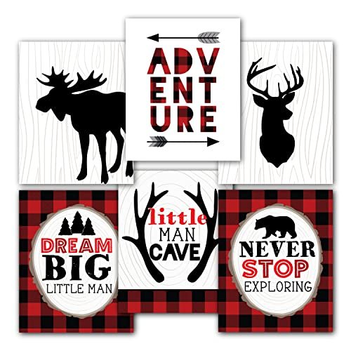 Lumberjack Children's Wall Art | Set of 6 | Nursery Decor