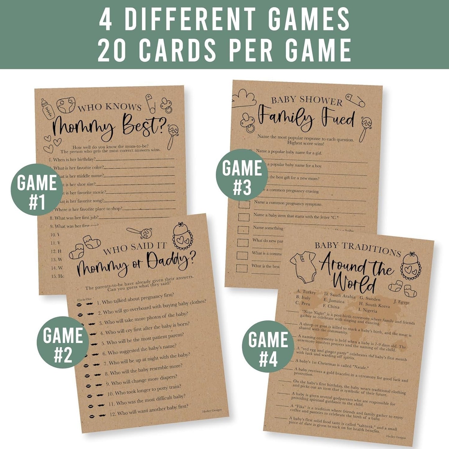 Who Said it, Who Knows Mommy Best, Baby Traditions, Family Feud Games | Set of 40 | Baby Shower Games