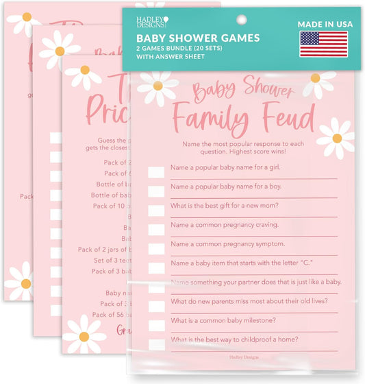 20 Retro Baby Shower Games For Girl - Hilarious Baby Shower Games Girl, The Price Is Right Baby Shower Game Cards, Baby Games For Baby Shower Family Feud Game, Baby Girl Baby Shower Games Funny