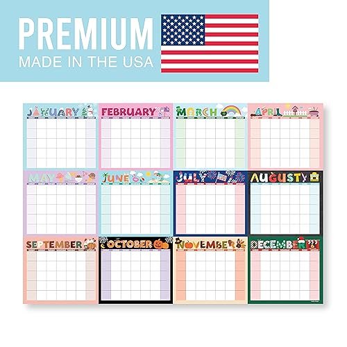 Doodle Typography Undated Yearly 12-Month Calendar | Dry Erase | Calendars & Planners