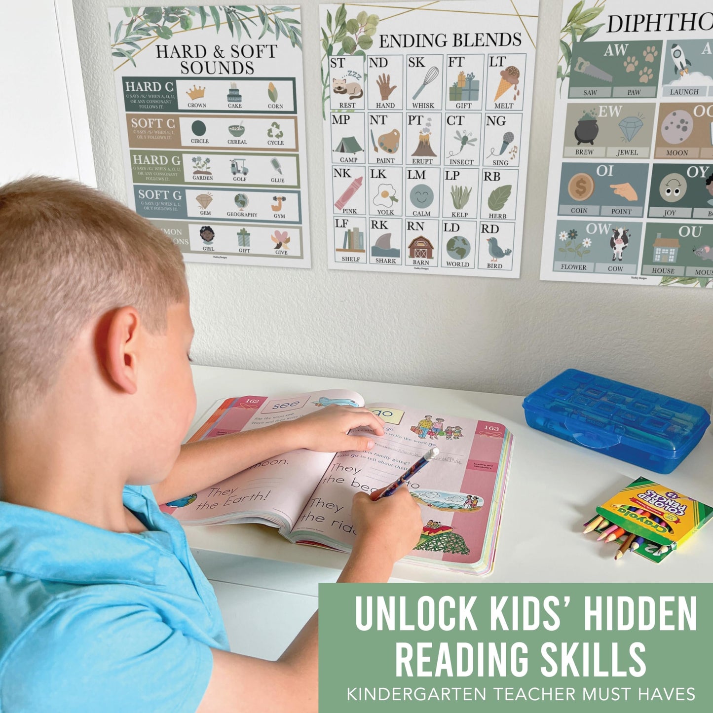 Phonics & Vowels Posters | Set of 9 | Educational Posters