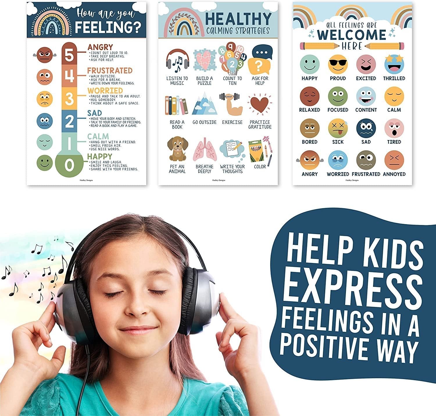 Feelings Posters | Set of 4 | Educational Posters