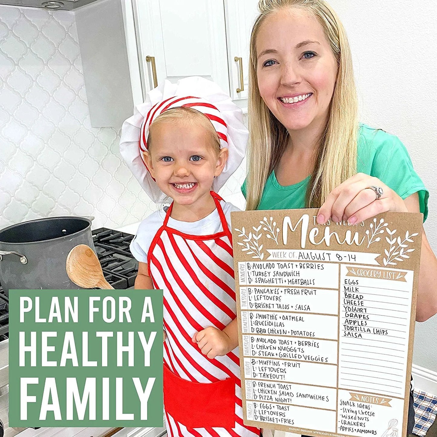 Rustic Kraft 2 Magnetic Meal Planner | Weekly | Calendar & Planners