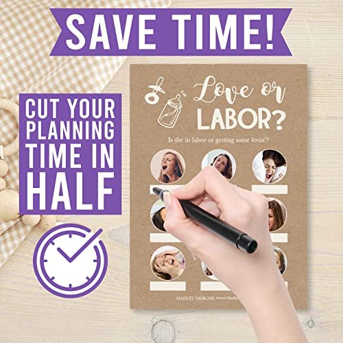 Love or Labor | Boobs or Butts | Set of 25 | Baby Shower Games