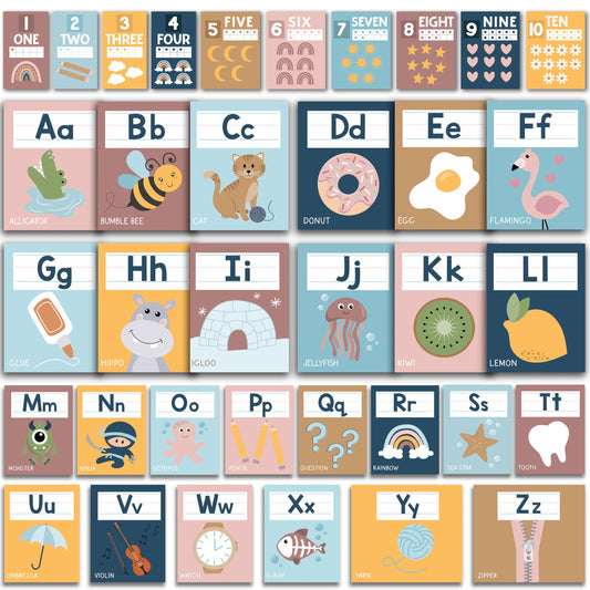 Boho Alphabet For Classroom Wall Line - Alphabet Letters For Classroom Wall, ABC Posters, Alphabet Posters, Alphabet Wall Chart, ABC Wall Chart, Alphabet Banner, Number Line For Classroom Wall