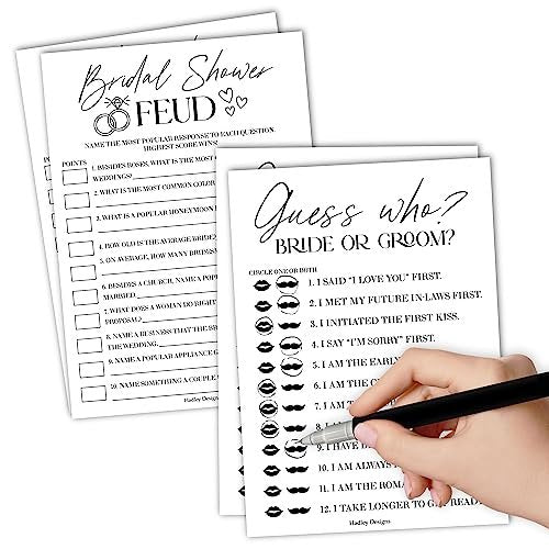 He Said She Said, Bride or Groom Bridal Shower Games | Set of 20 | Wedding Supplies
