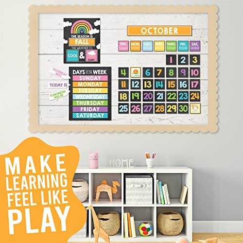 Colorful Pastel Chalk Classroom Calendar | Bulletin Board | Classroom Supplies