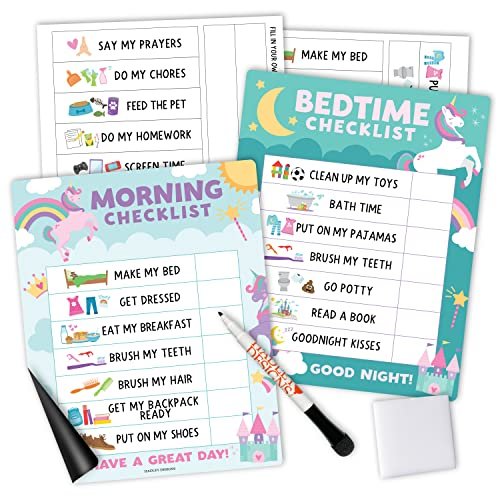 Unicorn Day & Night Routine Charts | Daily Schedule | Educational Charts