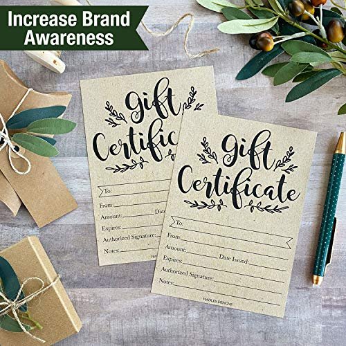 Blank Gift Certificates | Set of 25 | Cards & Party