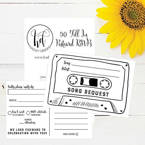 RSVP Casette Tape Postecards | Set of  50 | Cards & Party