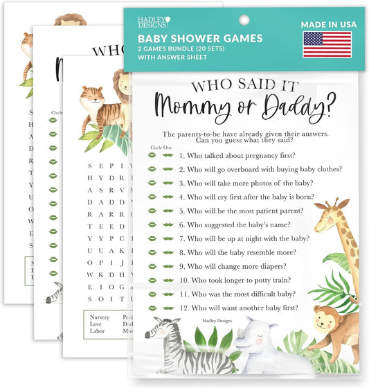 20 Safari Baby Shower Games Gender Neutral - Hilarious Baby Shower Games For Girl, Funny Baby Shower Games Boy, Guess Who Mommy Or Daddy Baby Shower Game, Baby Games For Baby Shower Word Search Game