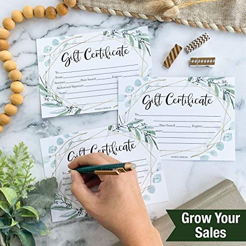 Blank Gift Certificates | Set of 25 | Cards & Party