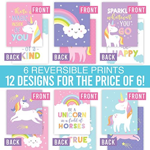 Unicorn Children's Wall Art | Set of 6 | Home Decor