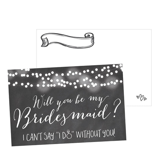 15 Will You Be My Bridesmaid Cards Chalkboard, I Can't Say I Do Without You, Rustic Proposal Note Cards For Gifts, Blank Chalk Ask To Be Your Bridesmaids Invitations Set, Asking A Bridesmaid Invite