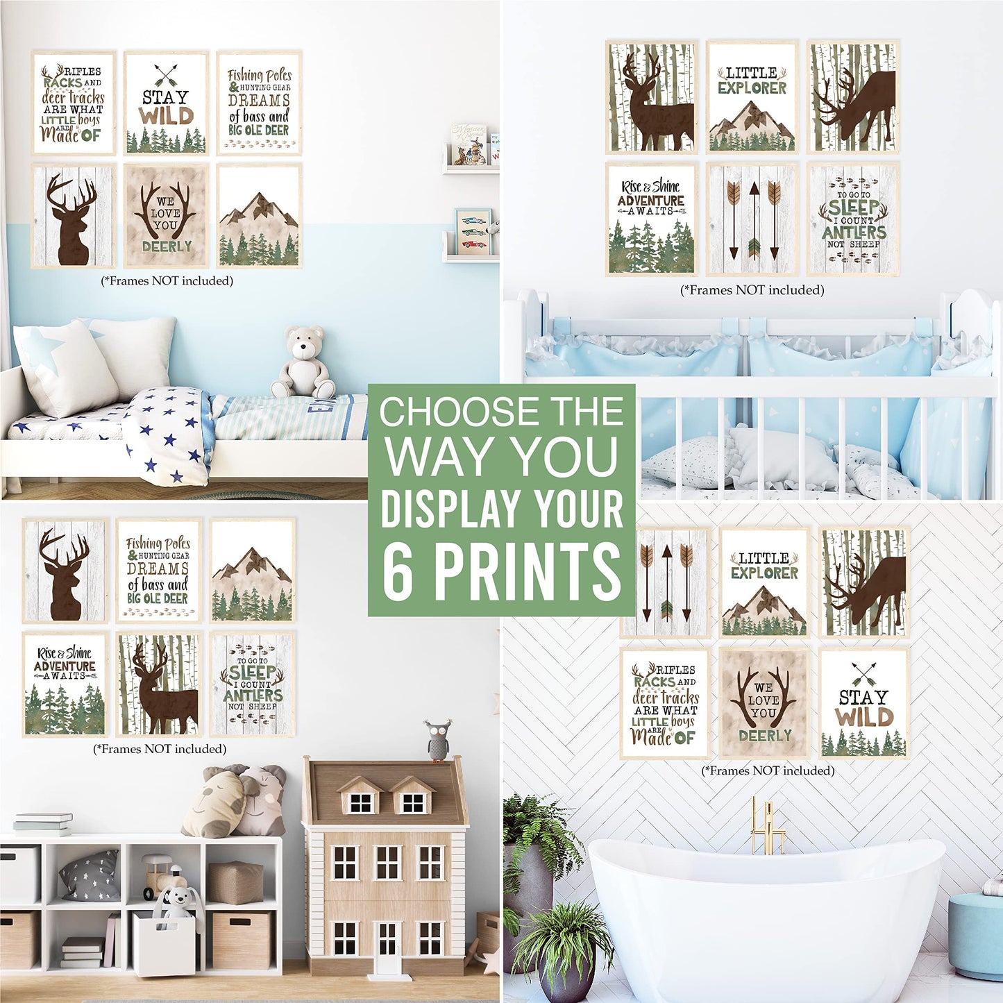 Deer 2 Children's Wall Art | Set of 6 | Nursery Decor