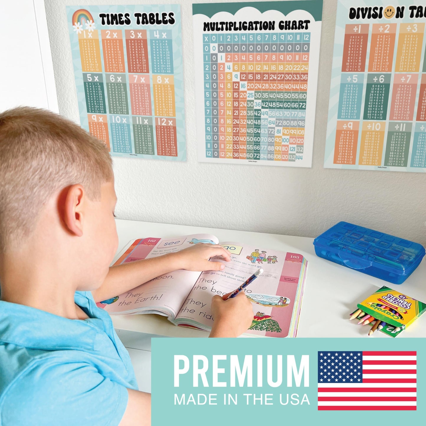 9 Retro Multiplication Chart Poster For Wall - Multiplication Poster For Kids, Multiplication Table Charts, Kids Multiplication Table Poster, Kids Multiplication Table Poster, 5th Grade Math Posters