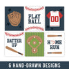 Baseball Children's Wall Art | Set of 6 | Home Decor