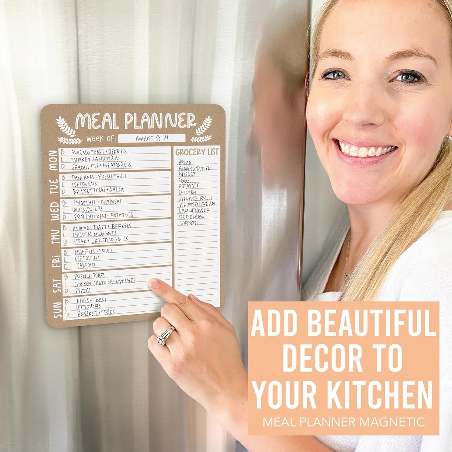 Rustic Kraft Magnetic Meal Planner | Weekly | Calendar & Planners