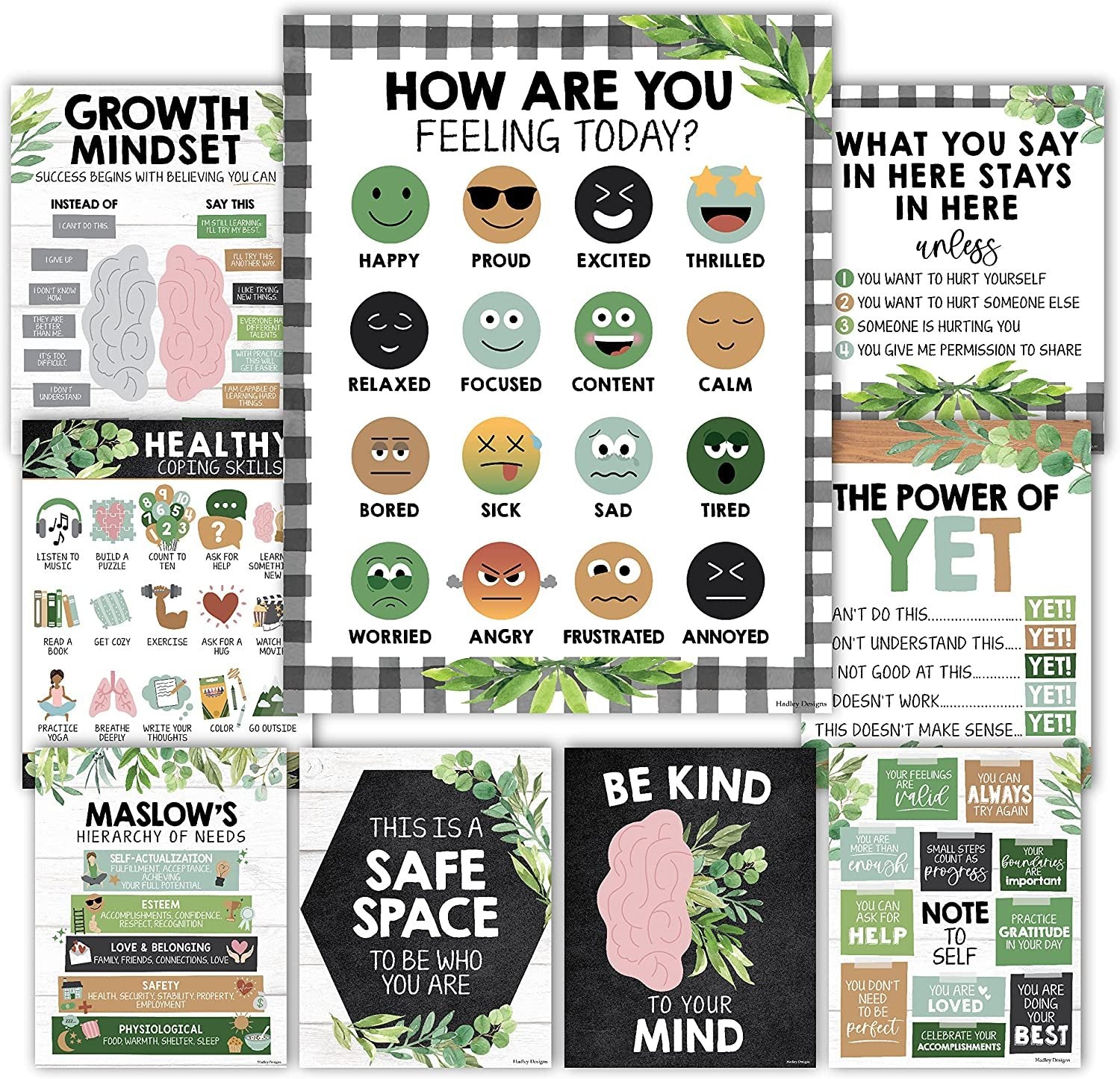 Mental Health Posters | Set of 9 | Educational Posters