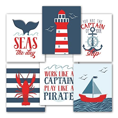 Nautical Children's Wall Art | Set of 6 | Home Decor