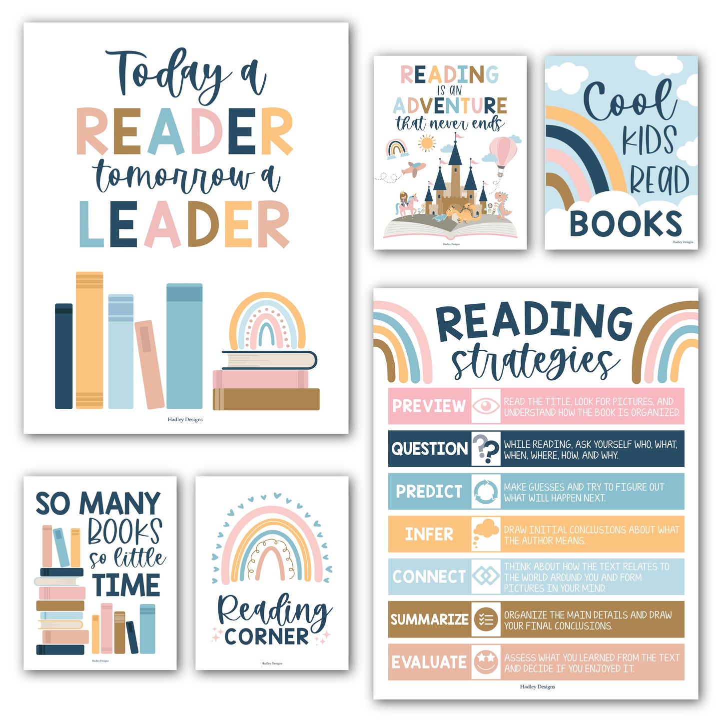 Reading Motivational Posters | Set of 6 | Motivational Posters