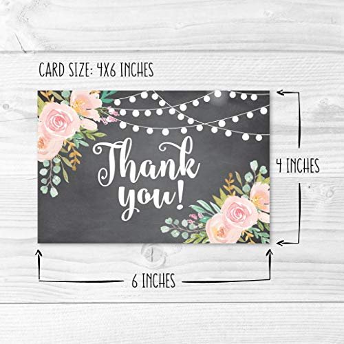 Blush Floral Folded Thank You Cards | Set of 24 | General