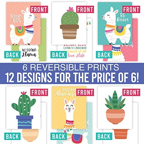 Llama Children's Wall Art | Set of 6 | Home Decor