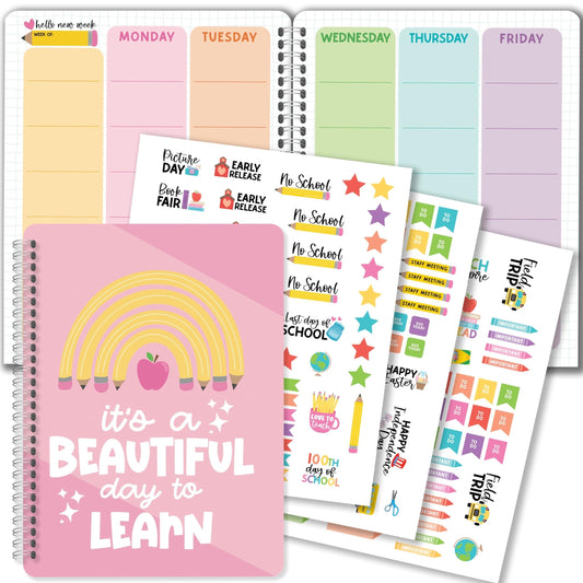 Pink Undated Teacher Planner | 2025-2026 | Teaching Supplies