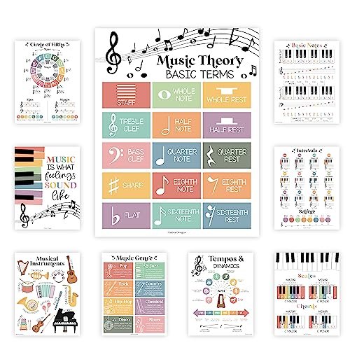 Boho Colorful Music Posters | Set of 9 | Music Classroom