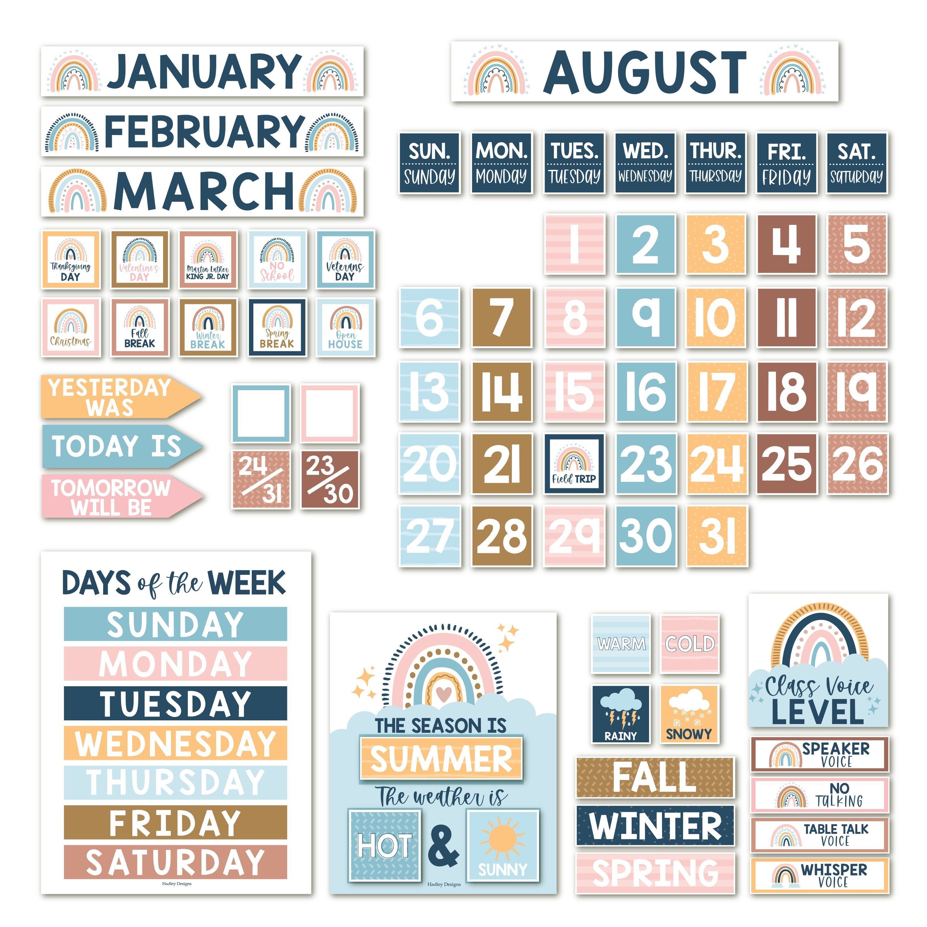 Classroom Calendar | Bulletin Board | Classroom Supplies