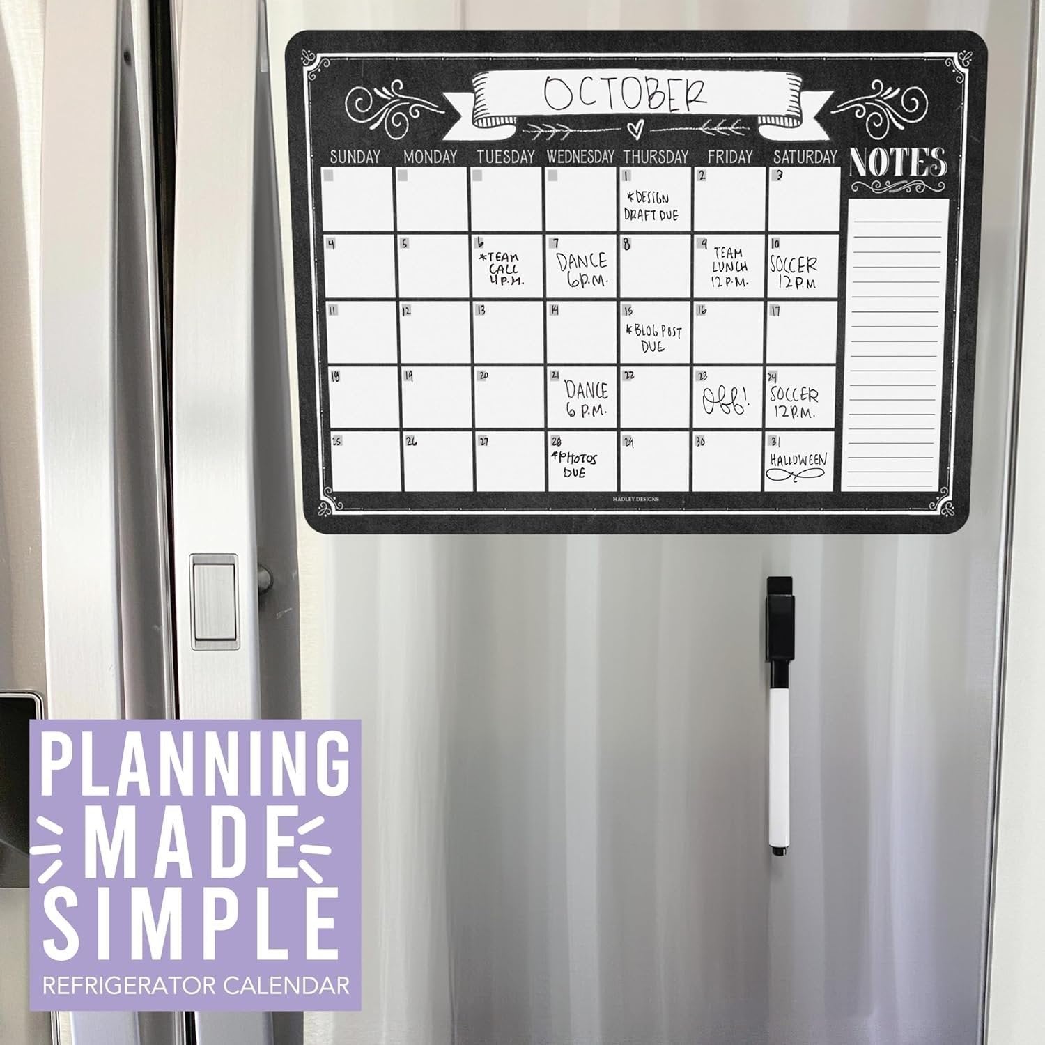 Magnetic Monthly Calendar | Fridge Magnet | Home Organization