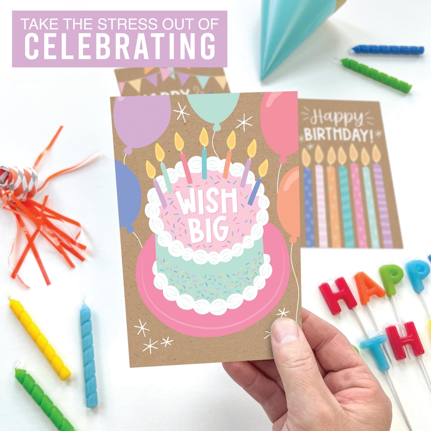 Doodle Kraft Birthday Cards | Set of 54 | Cards & Party