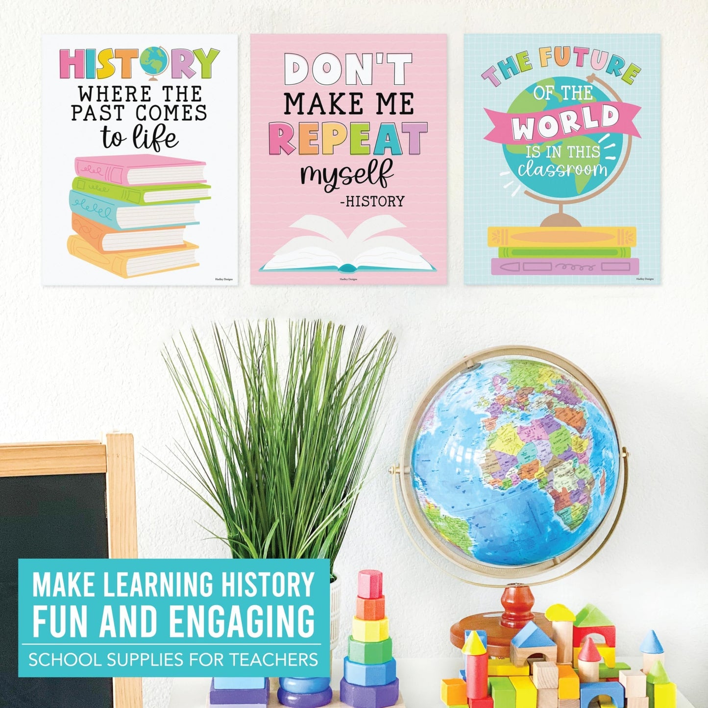 Colorful Pastel History Motivational Posters | Set of 6 | Educational Posters