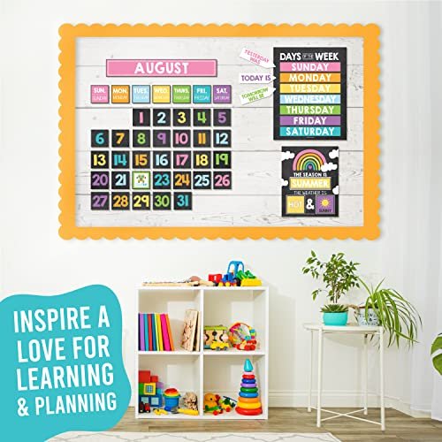 Colorful Pastel Chalk Classroom Calendar | Bulletin Board | Classroom Supplies