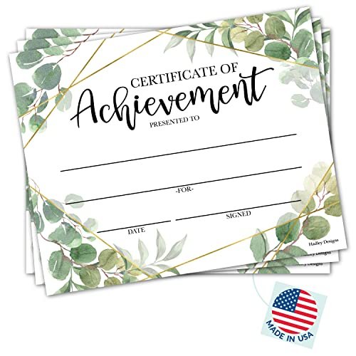 Geo Greenery Certificate of Achievement | Set of 25 | Awards