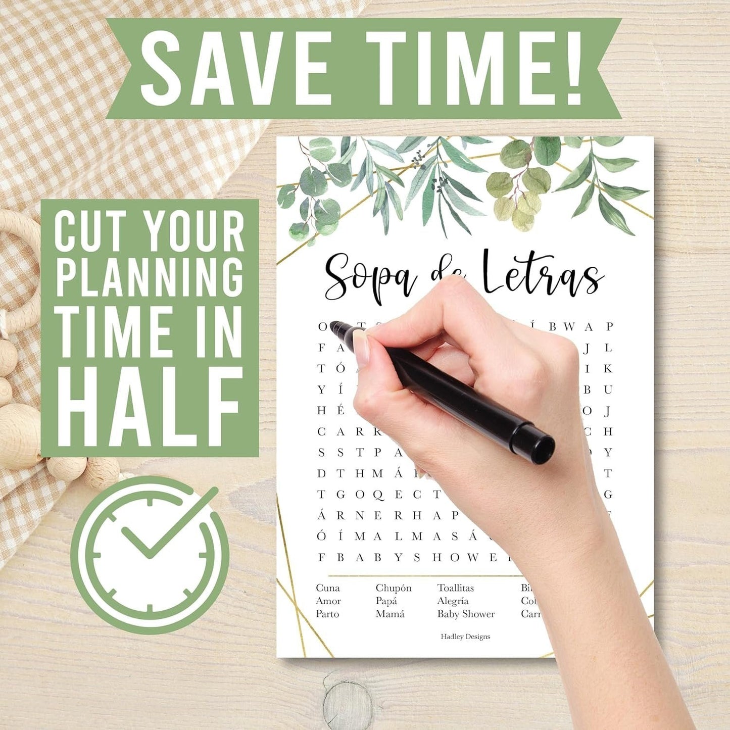 Spanish Baby Shower Games | Set of 40 | Party Supplies