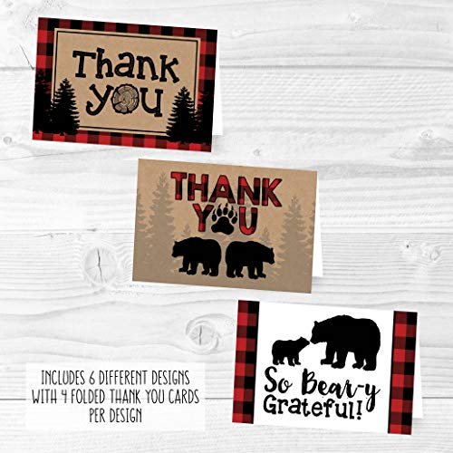 Bear Folded Thank You Cards | Set of 24 | Baby Shower