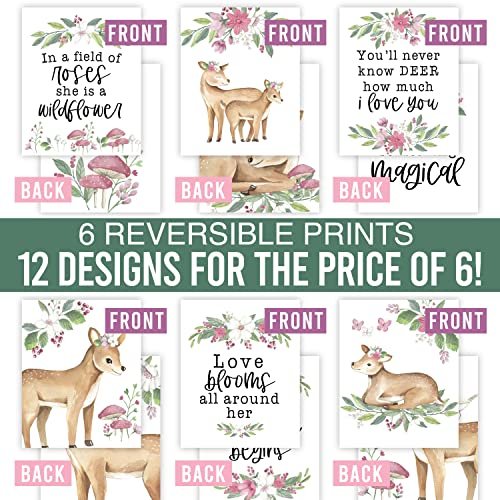 Deer Children's Wall Art | Set of 6 | Nursery Decor