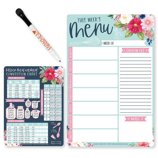 Spring Floral Magnetic Meal Planner | Weekly | Calendar & Planners