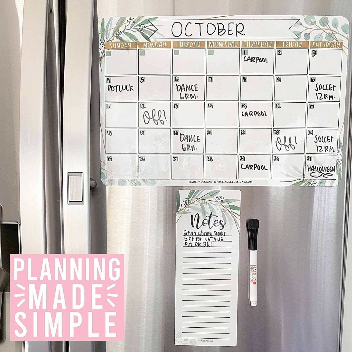 Geo Greenery Magnetic Calendar | Dry-Erase | Calendars & Planners