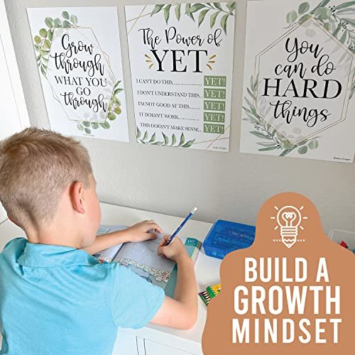 Greenery Classroom Motivational Posters | Set of 9 | Educational Supplies