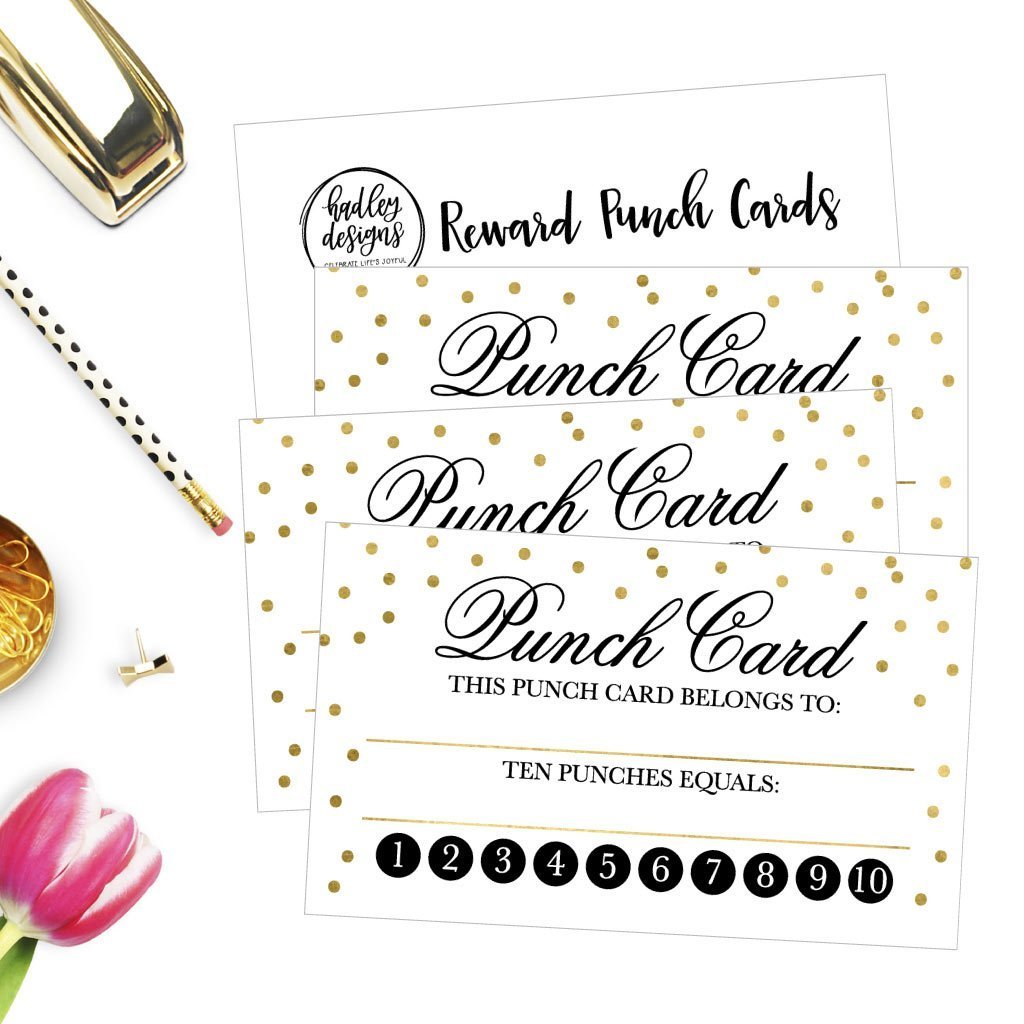 25 Rewards Punch Cards For Business, Kids, Students, Teachers, Classroom, Chores, Reading Incentive Awards For Teaching Reinforcement or Home Education Class Supplies Loyalty Encouragement Work Supply