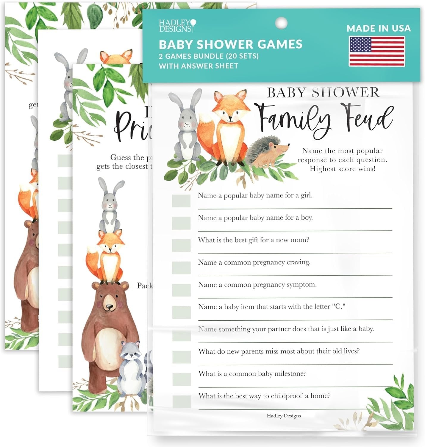 Family Feud & The Price is Right Games | Set of 20 | Baby Shower Games