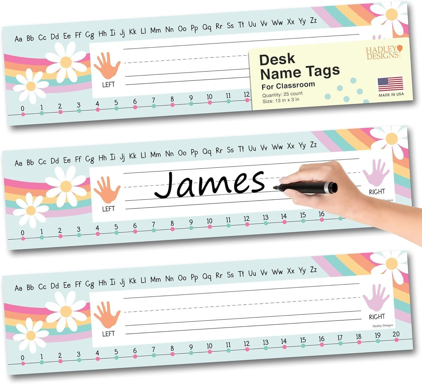 Retro 2 Classroom Name Plates | Set of 25 | Classroom Supplies