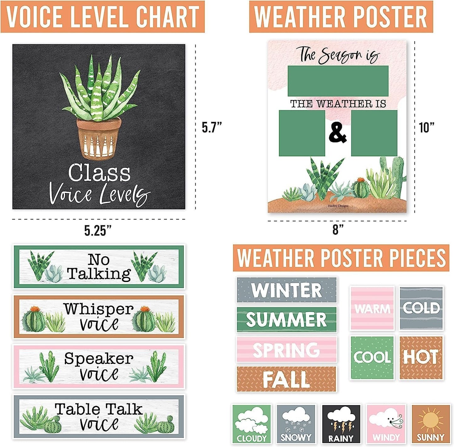 Cactus Classroom Calendar | Bulletin Board | Classroom Supplies