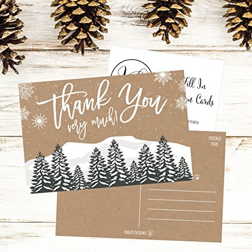 Winter Thank You Postcards
