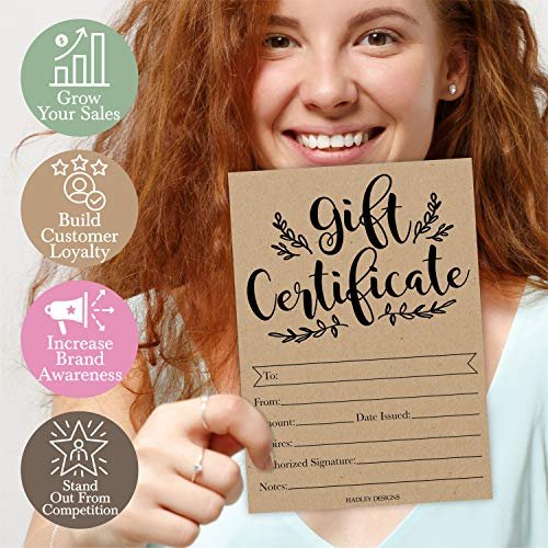 Blank Gift Certificates | Set of 25 | Cards & Party