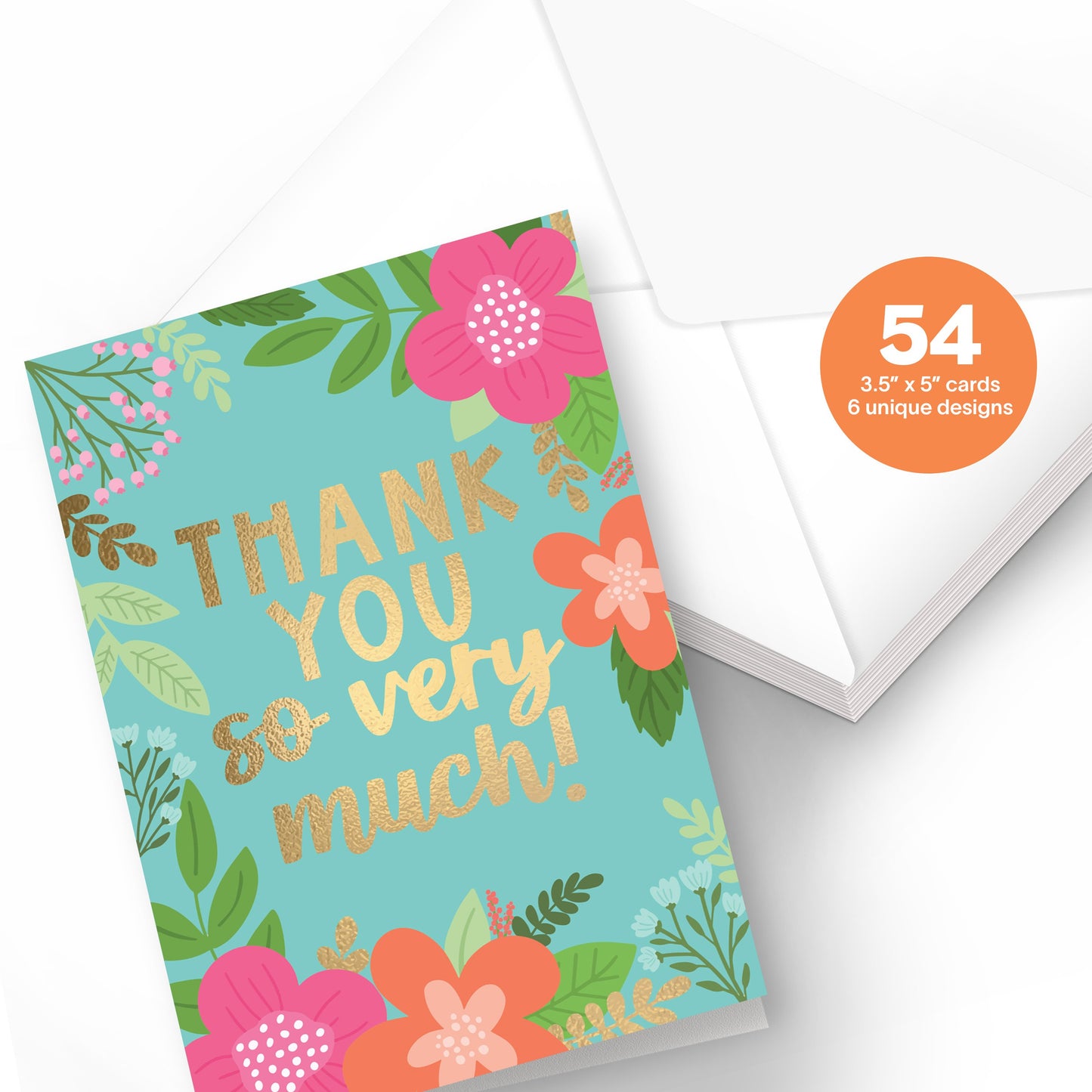Thank You Cards | Set of 54 | Envelopes Included